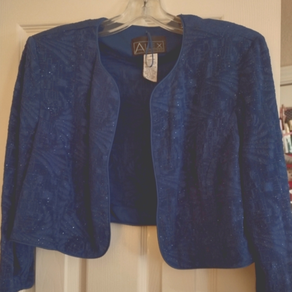 Boohoo Royal Blue Textured Blazer